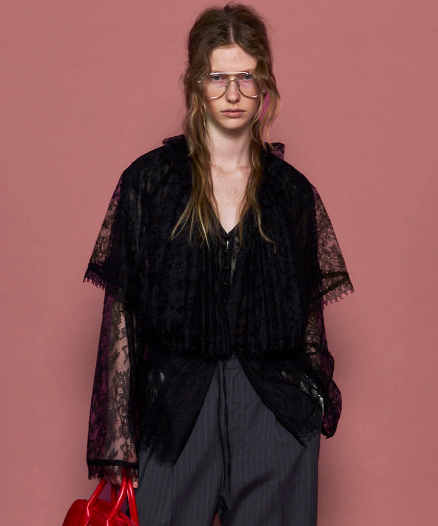 SALE】Lace Cape Blouse