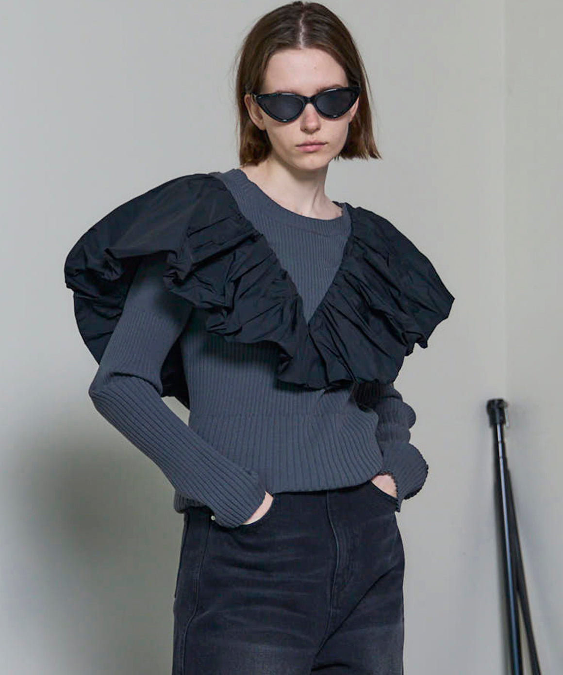 SALE】Puff Sleeve Docking Tops