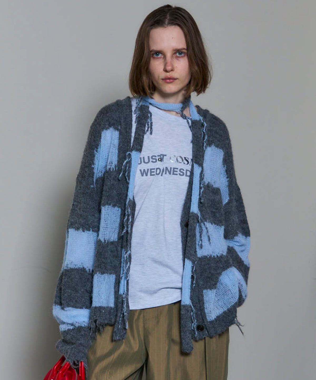 Scarf Combination Striped Cardigan