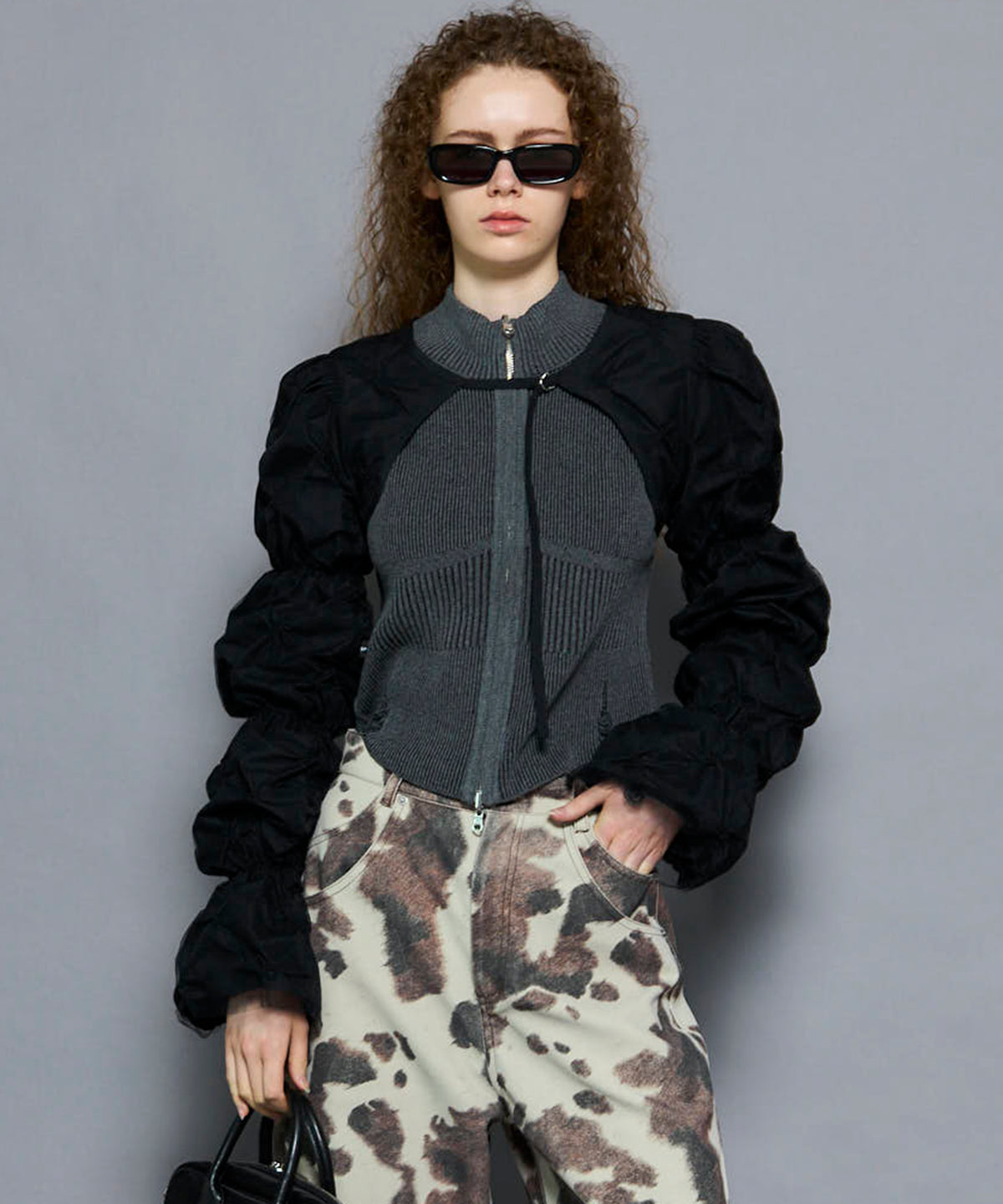 Reversible Pigment Zip Cardigan