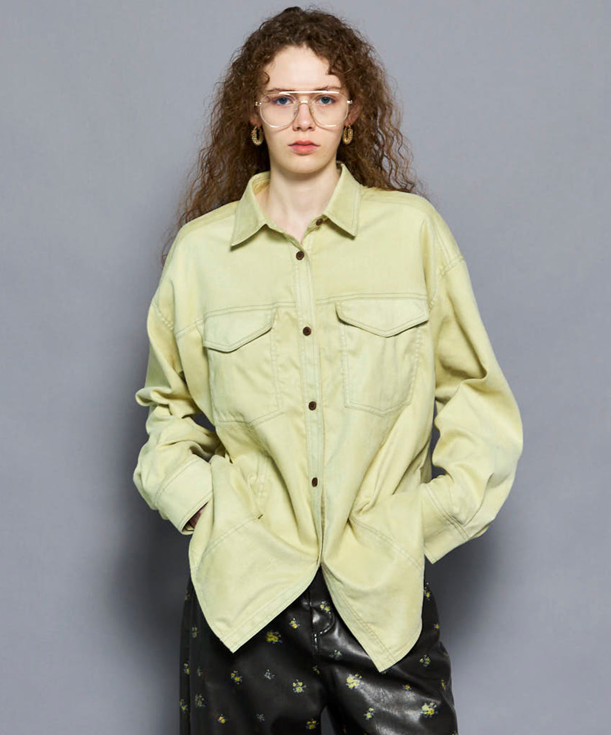 Bicolor Stitched Suede Shirt