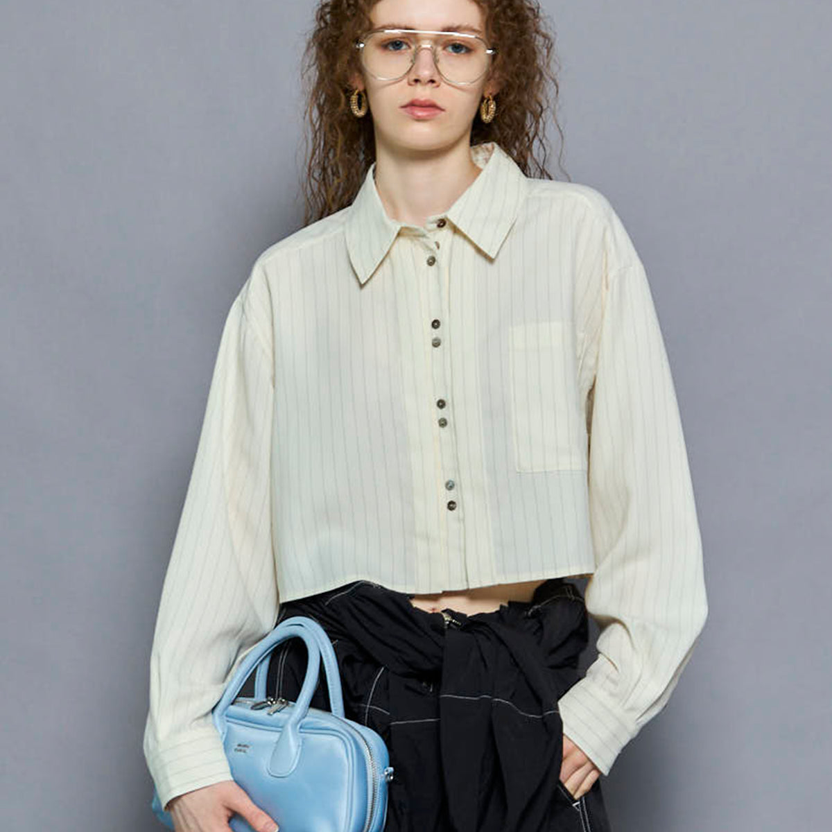 Tuck Stripe Short Shirt