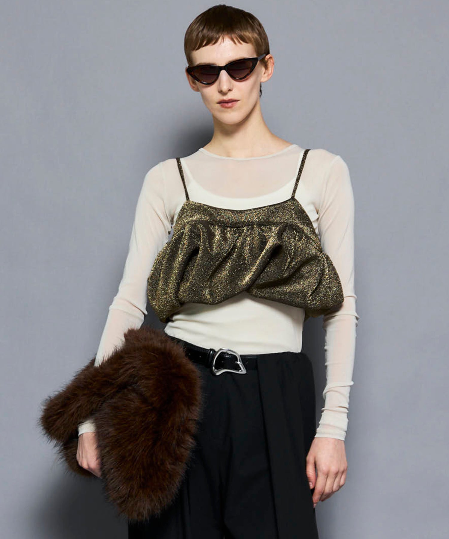 Glitter Volume Balloon Bustier