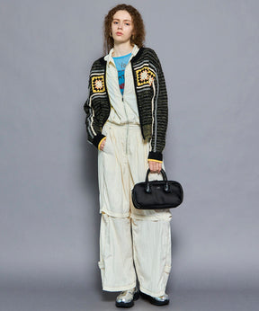 [25autumn preoder] 크로 셰 뜨개질 모티프 zip 니트 카디건