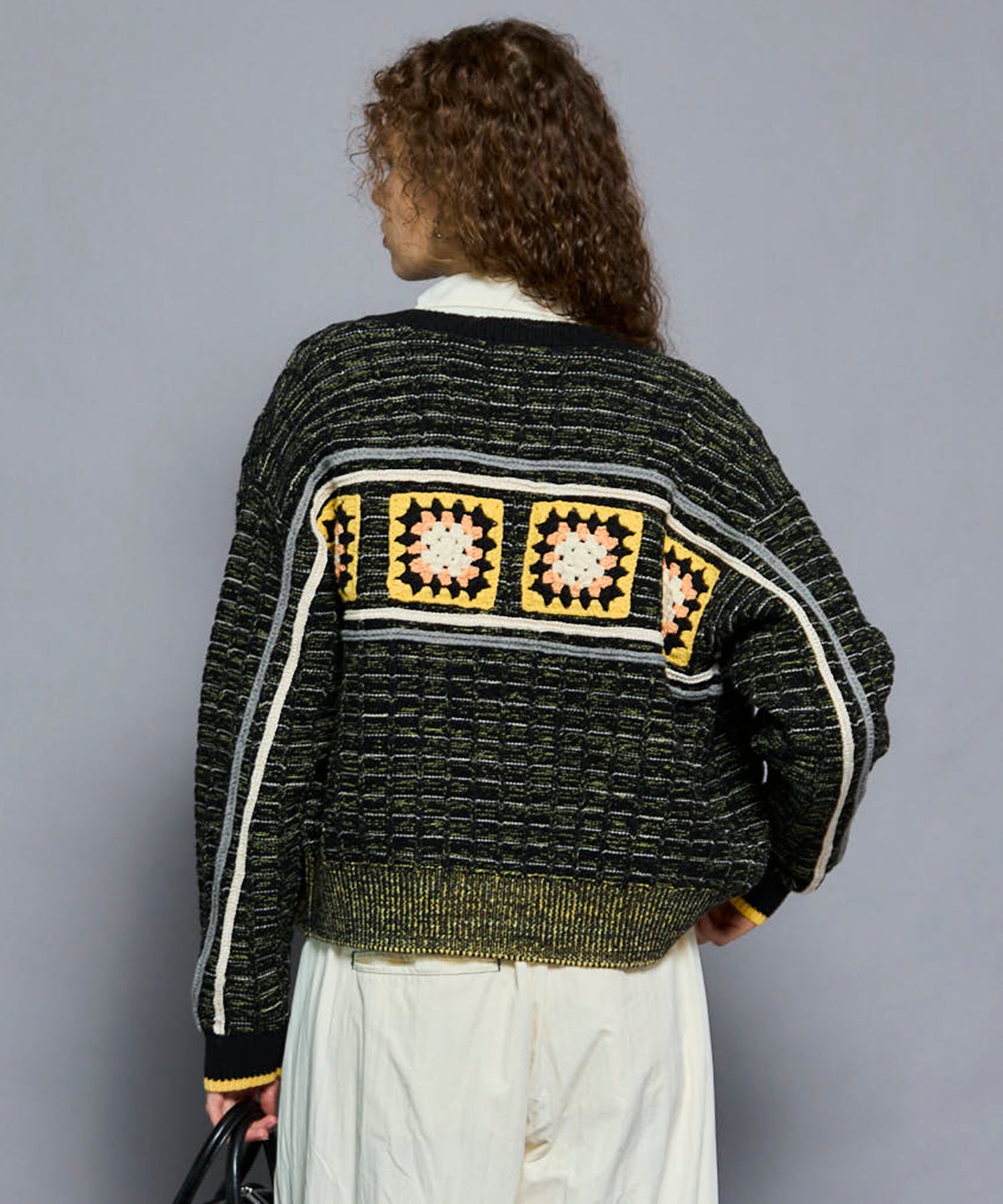 [25autumn preoder] 크로 셰 뜨개질 모티프 zip 니트 카디건