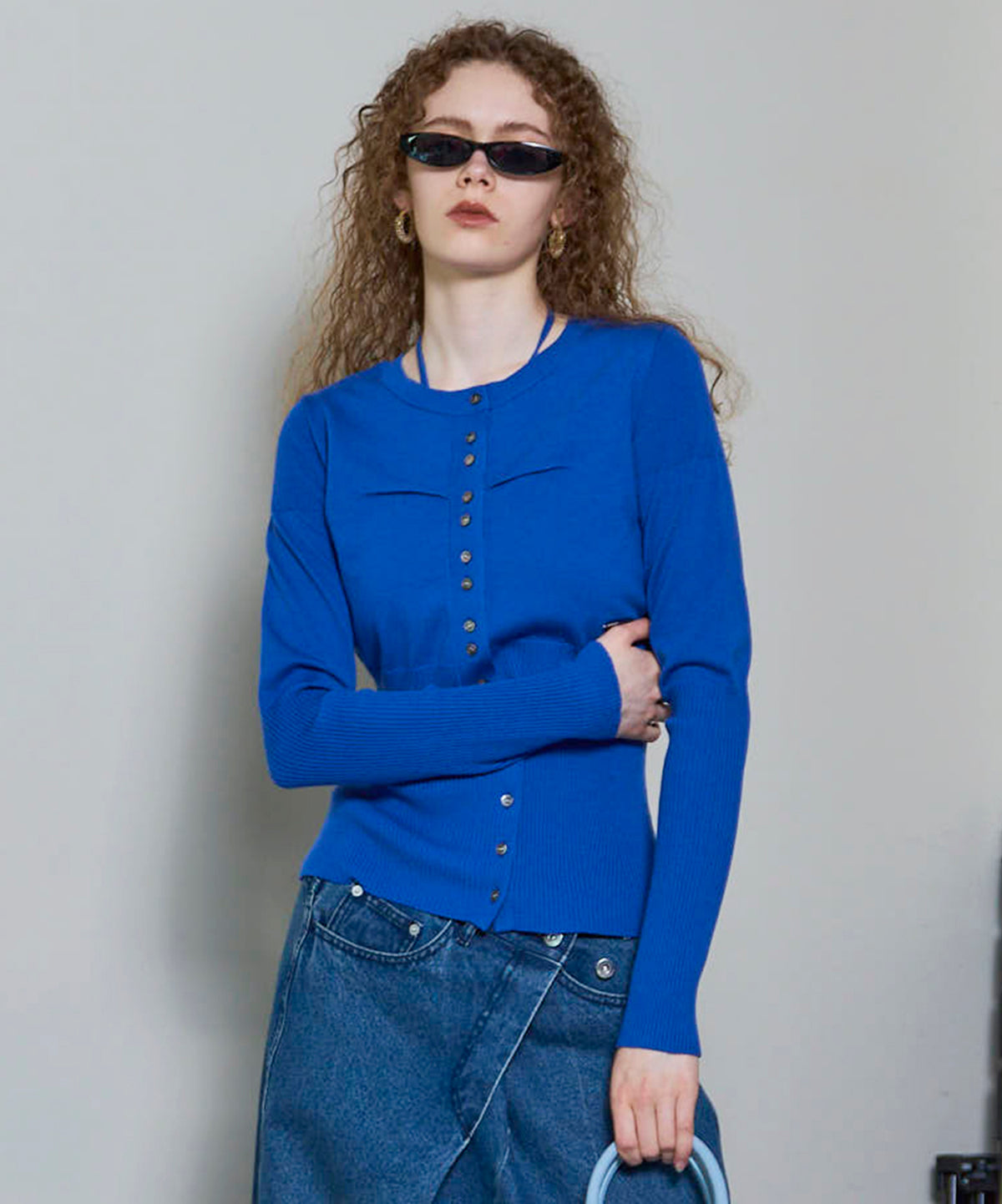 Cashmere Blend Multiway Cardigan Bustier Set Knit Tops