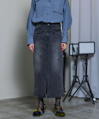 【SALE】2way High Waist Denim Skirt