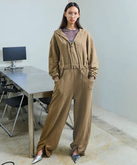 [25AUTUMN PRE-ORDER] Lace Up Sweat Hood All-in-one