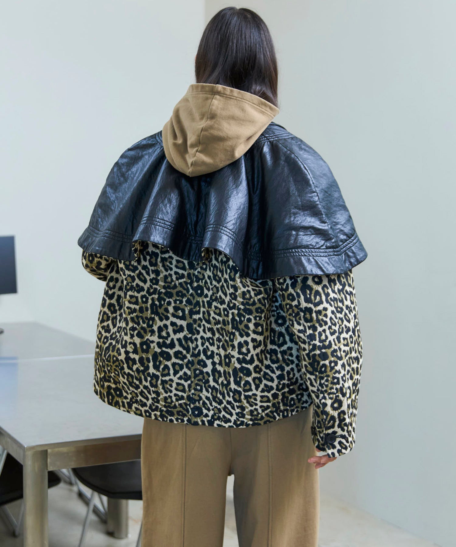 leopard Military Cape Jacket