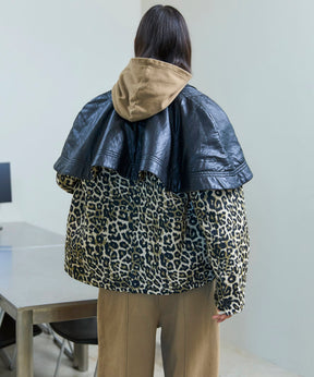 leopard Military Cape Jacket