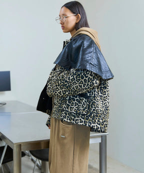 leopard Military Cape Jacket