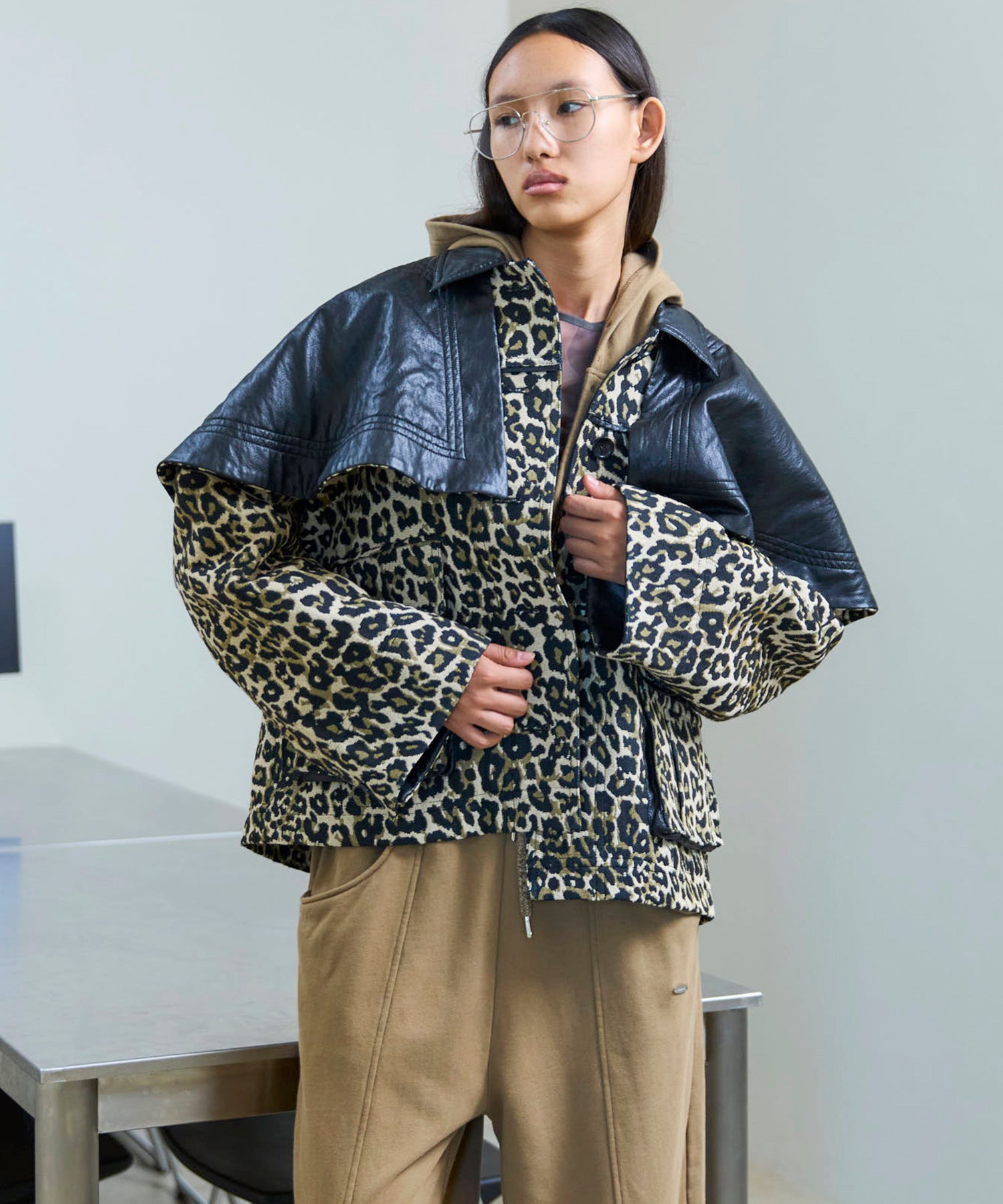 leopard Military Cape Jacket