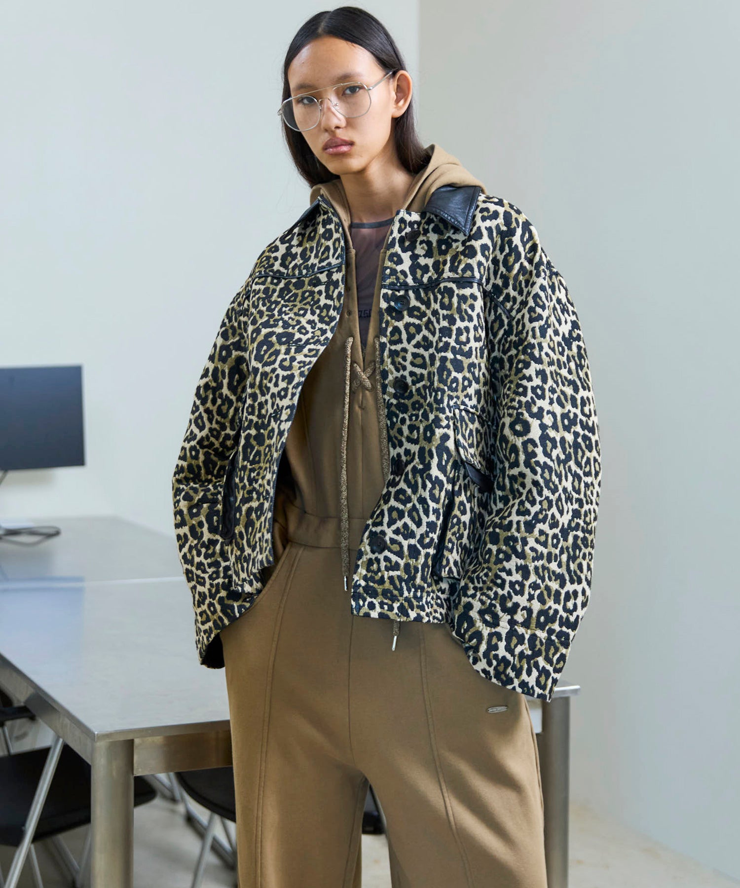 leopard Military Cape Jacket