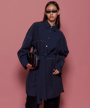 [25AUTUMN PRE-ORDER] Hand Stitch Shirt Dress