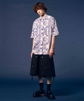 Impregnation Wool Mix Stretch Prime-Wide Cargo Shorts