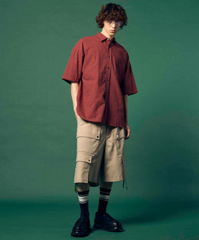 Impregnation Wool Mix Stretch Prime-Wide Cargo Shorts