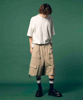 Impregnation Wool Mix Stretch Prime-Wide Cargo Shorts