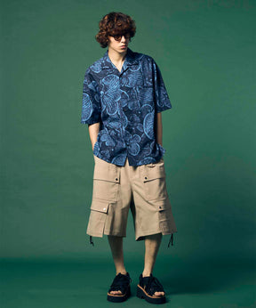 Impregnation Wool Mix Stretch Prime-Wide Cargo Shorts