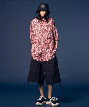 Impregnation Wool Mix Stretch Prime-Wide Cargo Shorts