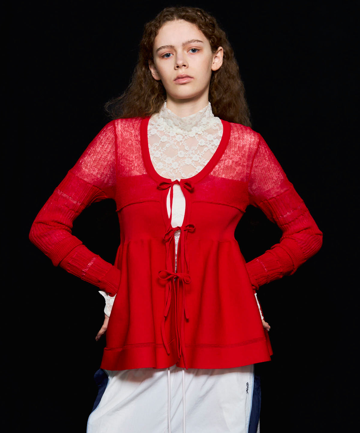 Sheer Peplum Cardigan