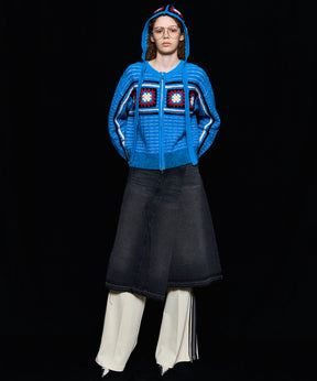 [25autumn preoder] 크로 셰 뜨개질 모티프 zip 니트 카디건