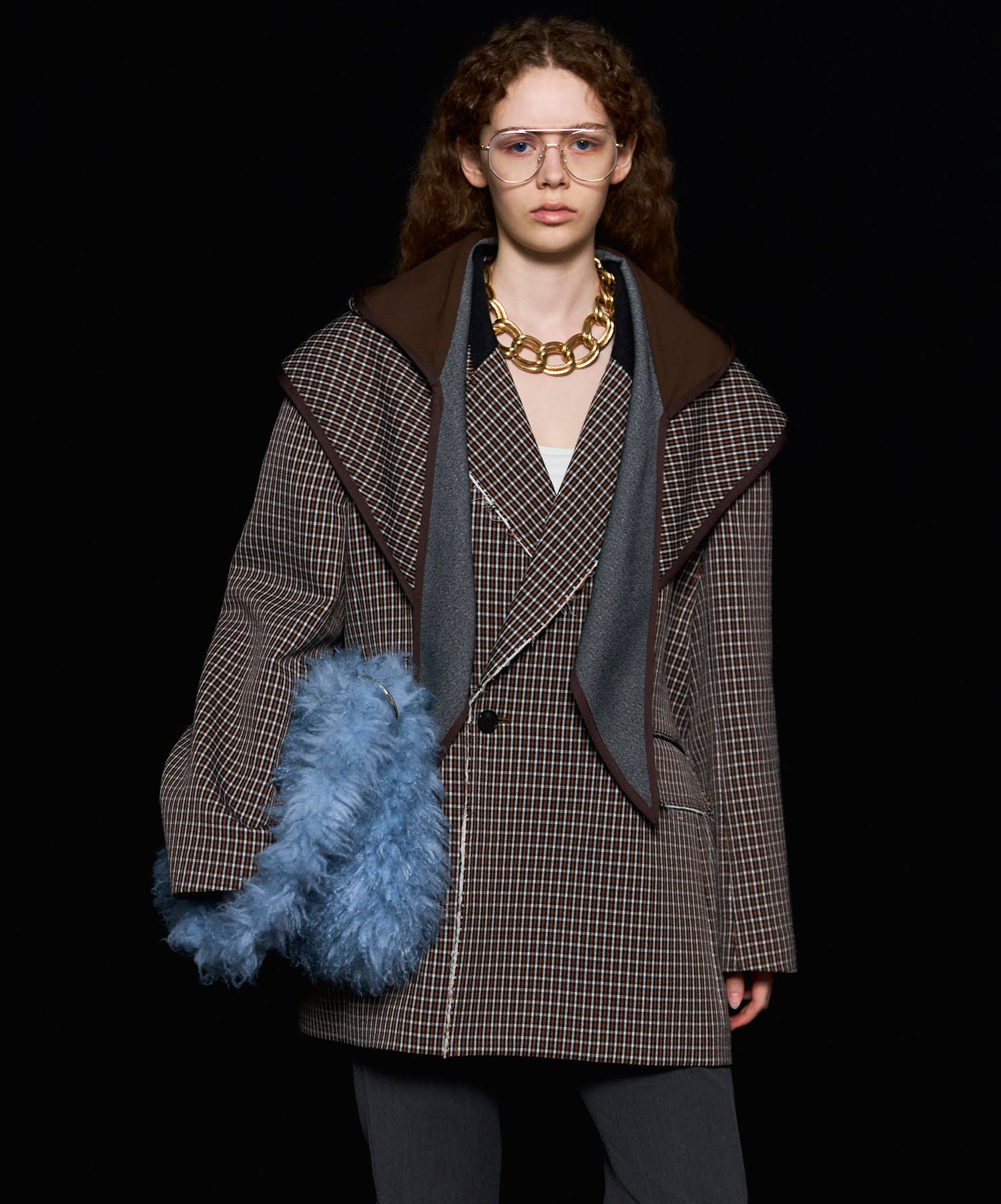 2way Hooded Scarf Cut Off Jacket