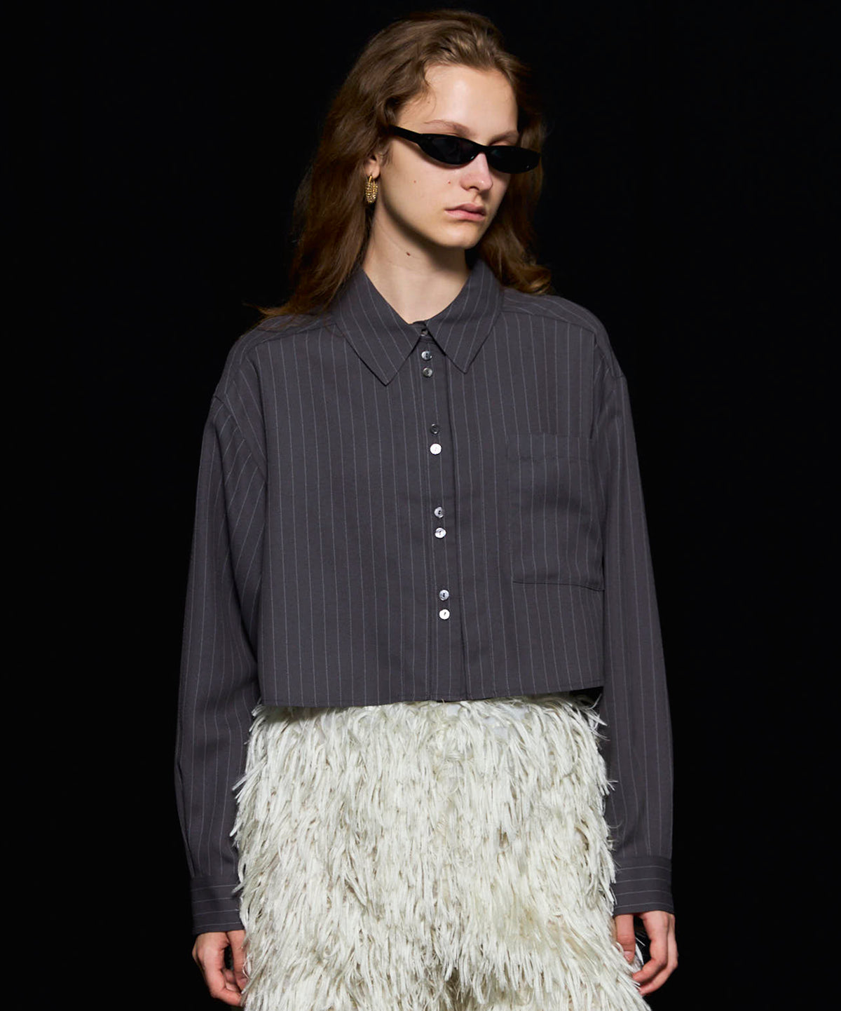 Tuck Stripe Short Shirt