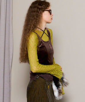 【25AUTUMN PRE-ORDER】Hem Lace Velvet Tank Top