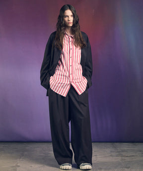 울 믹스 부드러운 연속 견인짜리 넓은 바지