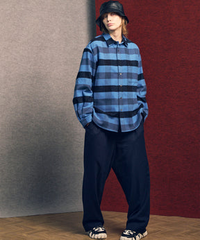 [意大利死库织物]原始的常规领绒布衬衫