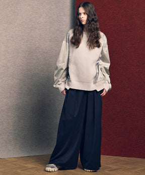 编织组合额叶套头衫