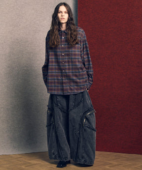 [意大利死库织物]原始的常规领绒布衬衫