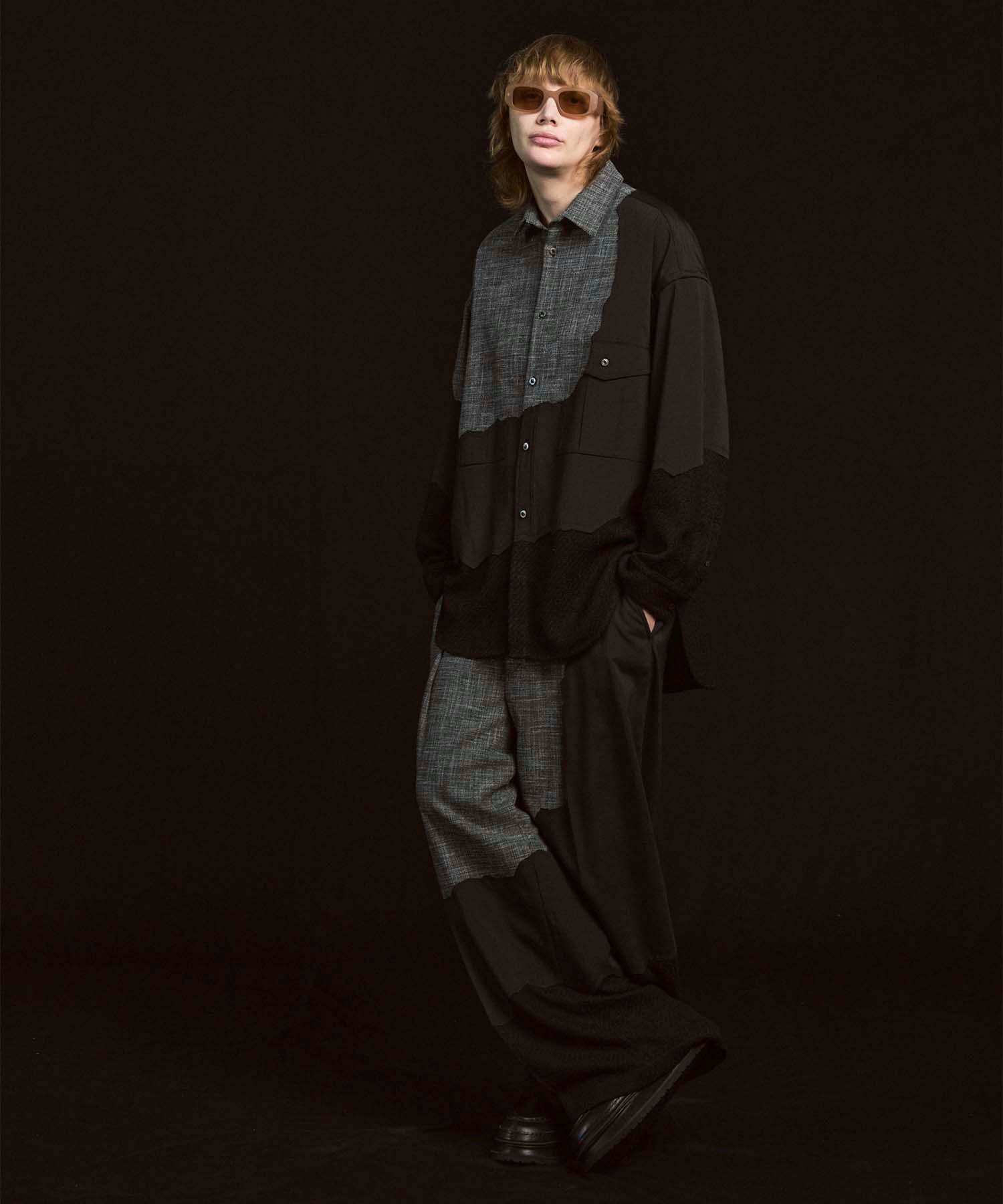 Prime-Over Curved Curve switching Regular Collar Shirt (Copy)