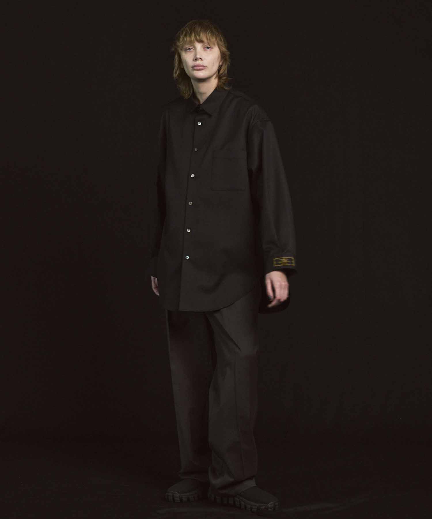 4 Colors Chambray Washable Wool Prime-Over Regular Collar Shirt Coat