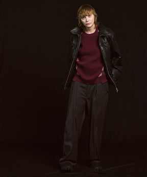 编织组合额叶套头衫