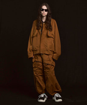 Gather Curved Switching Wide Pants