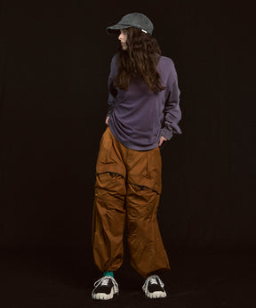 Gather Curved Switching Wide Pants