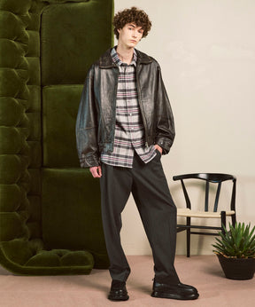 [25AW 사전 주문] 양 가죽 스탠드 칼라 블루슨