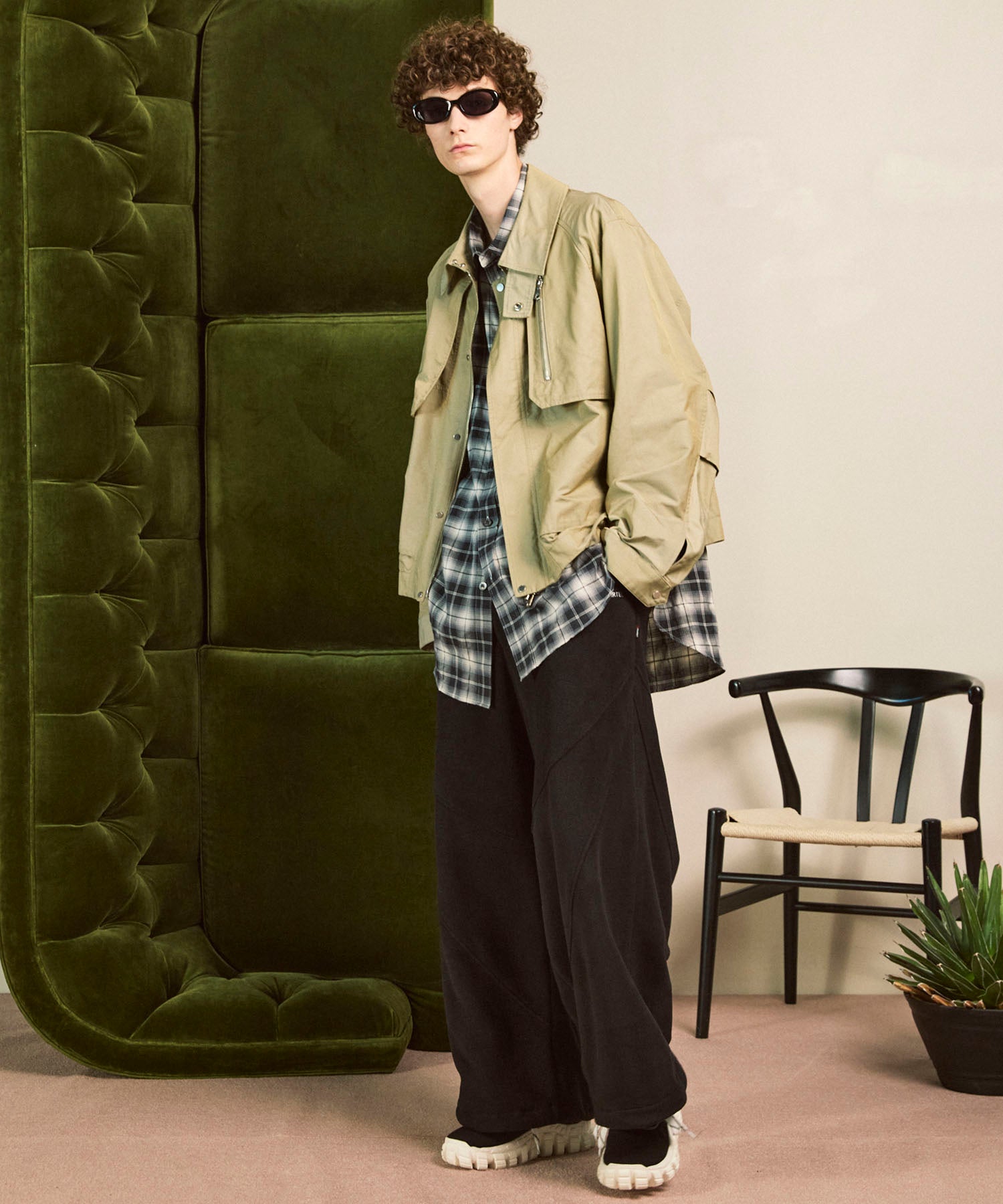 [意大利死库织物] Prime-Over常规衣领衬衫外套