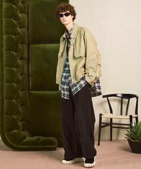 [意大利死库织物] Prime-Over常规衣领衬衫外套