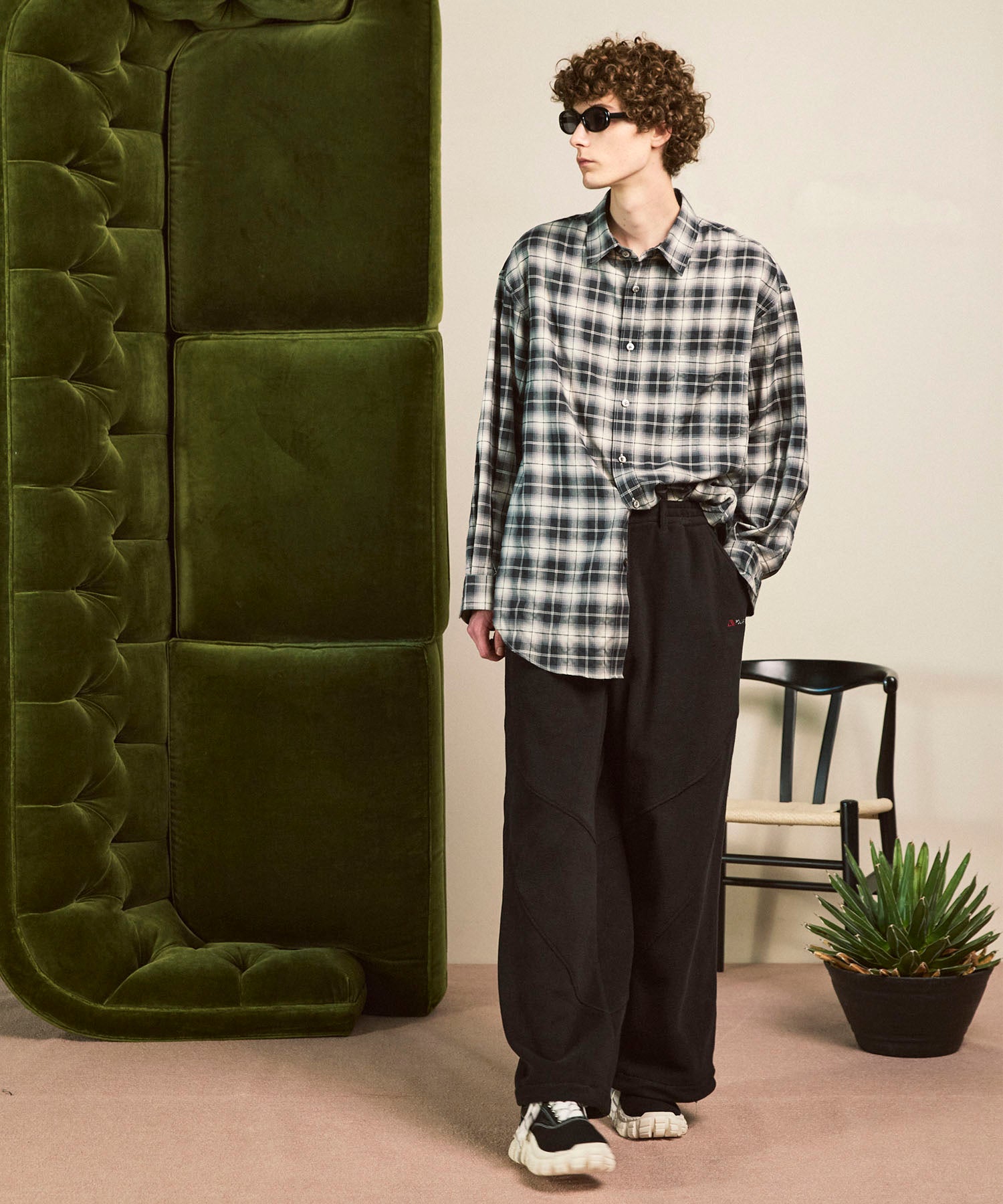 [意大利死库织物] Prime-Over常规衣领衬衫外套