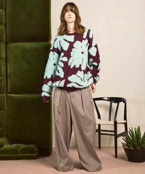 [25AW PRE-ORDER] Botanical Jacquard Prime-Over Crew Neck Knit Pullover