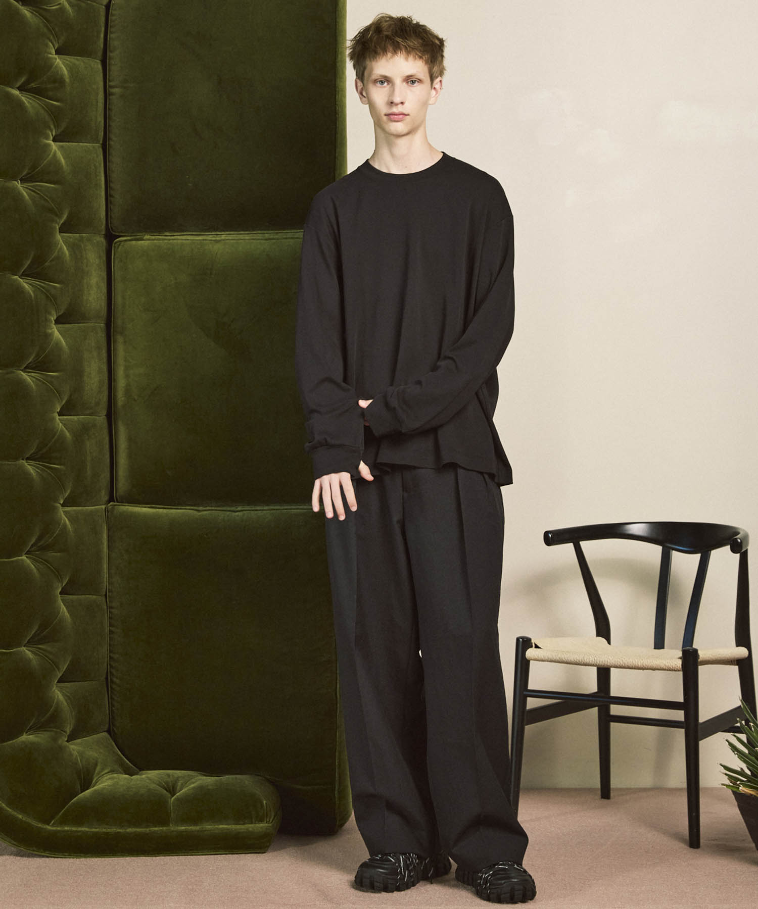 [ex] Prime-Over光滑的船员脖子长袖T恤