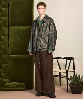 [25AW预购]绵羊皮革前纽扣单纽