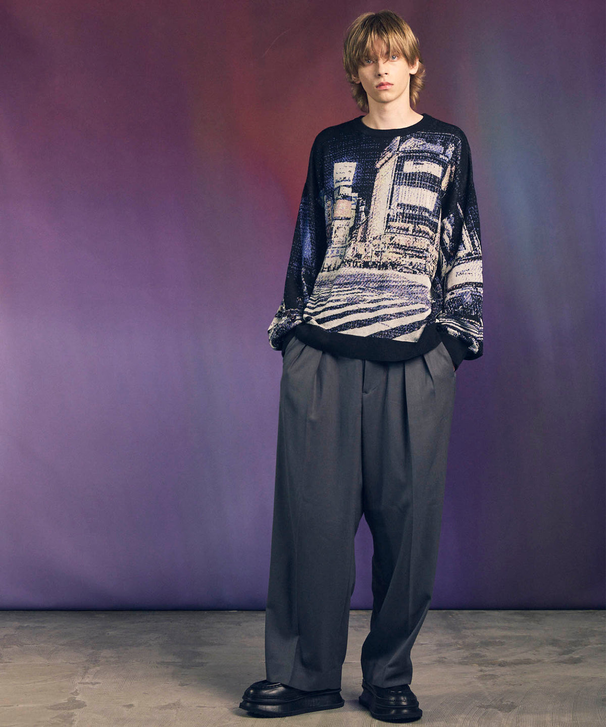 【CITY SERIES】「SCRAMBLE」Prime-Over Crew Neck Knit Pullover