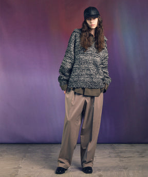 混合彩色纱线纱线船长针织套头衫