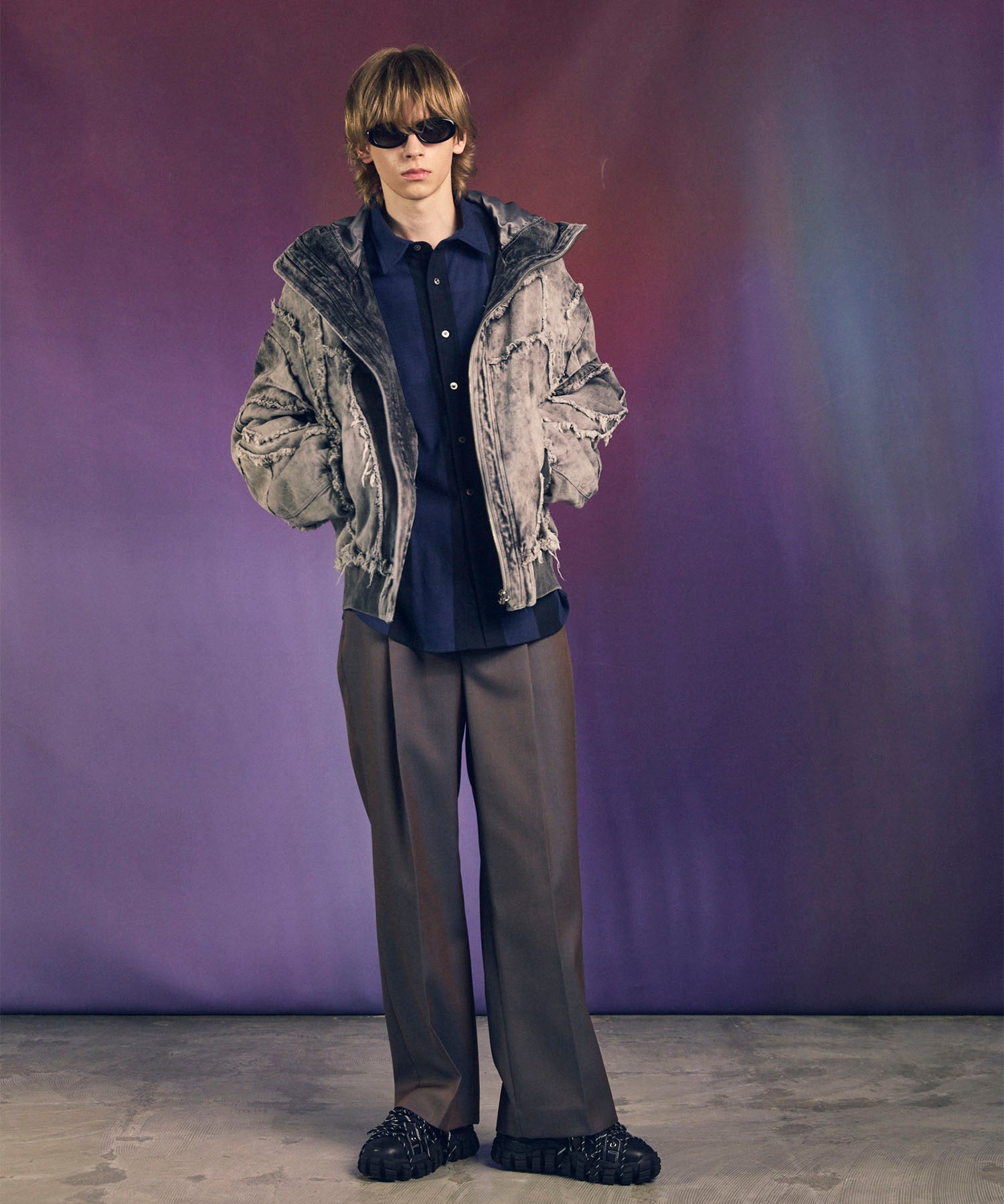 Different Material Docking Prime-Over Military Blouson