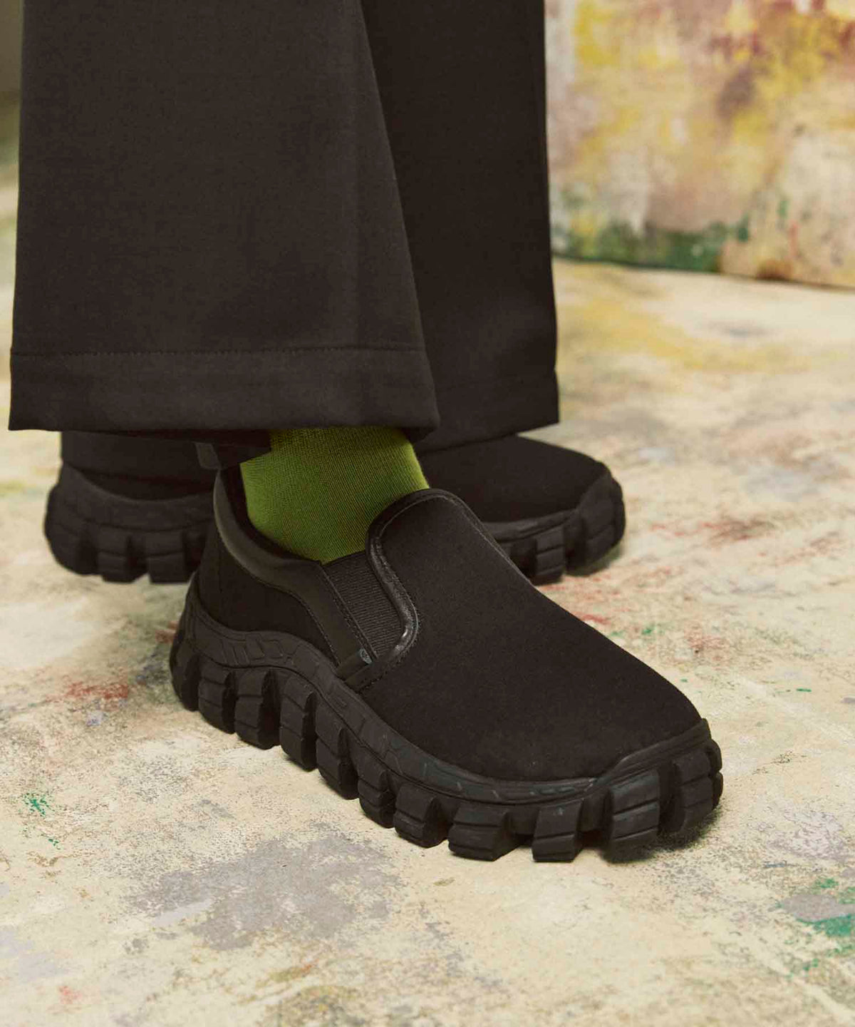 【SPECIAL SHOES FACTORY COLLABORATION】Rattling Sole Slip-on