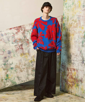 [25AW PRE-ORDER] Botanical Jacquard Prime-Over Crew Neck Knit Pullover