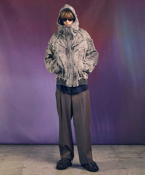 4 Colors Chambray Washable Wool Prime-Wide One Tuck Wide Pants